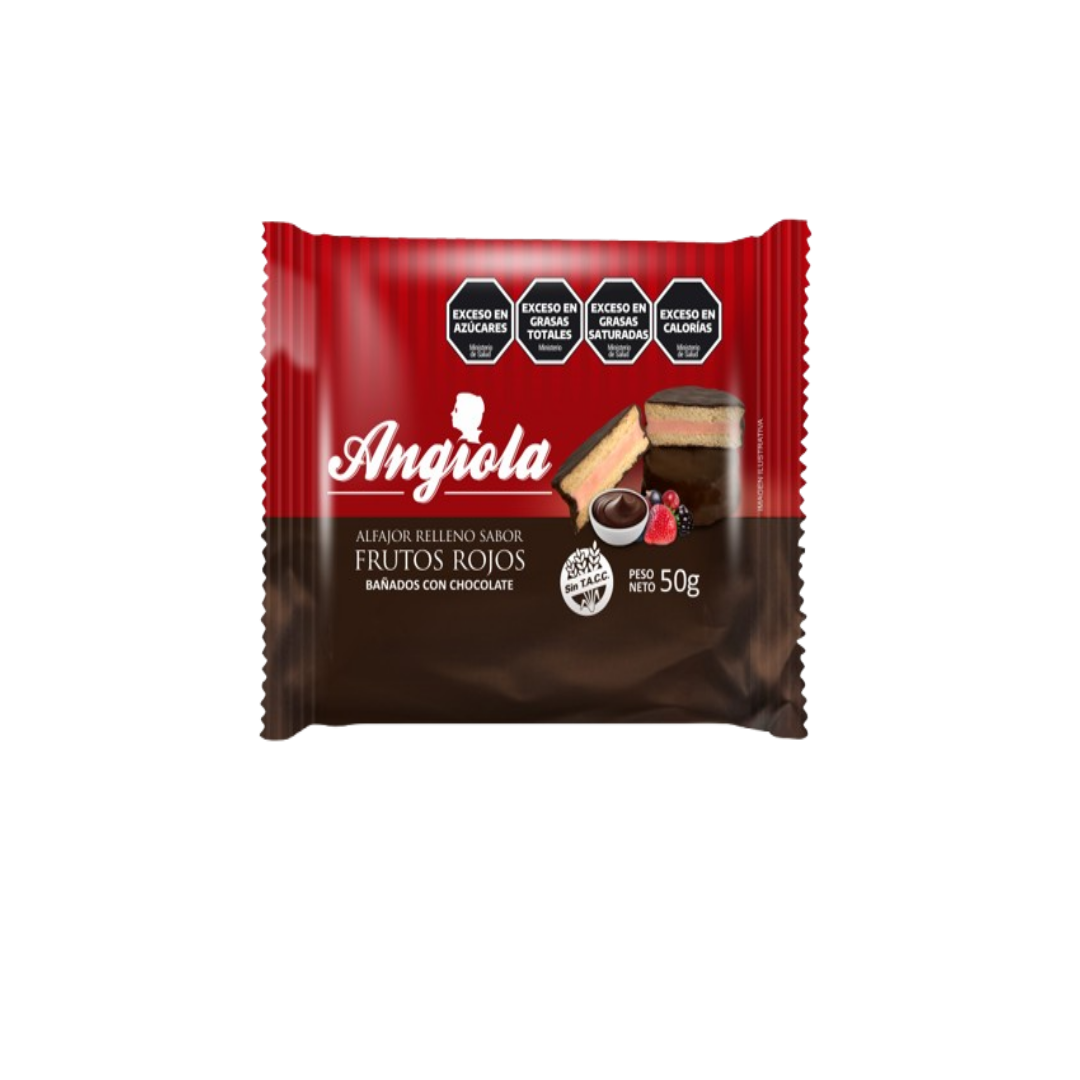 ALFAJOR DE FRUTOS ROJOS BAÑADOS X50G 12UNID