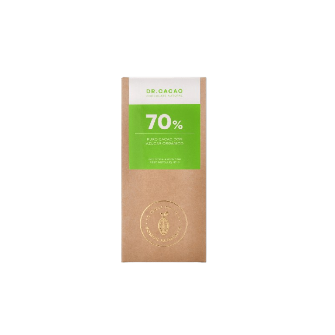 BARRA CHOCO CON AZUCAR ORG %70 X80GR