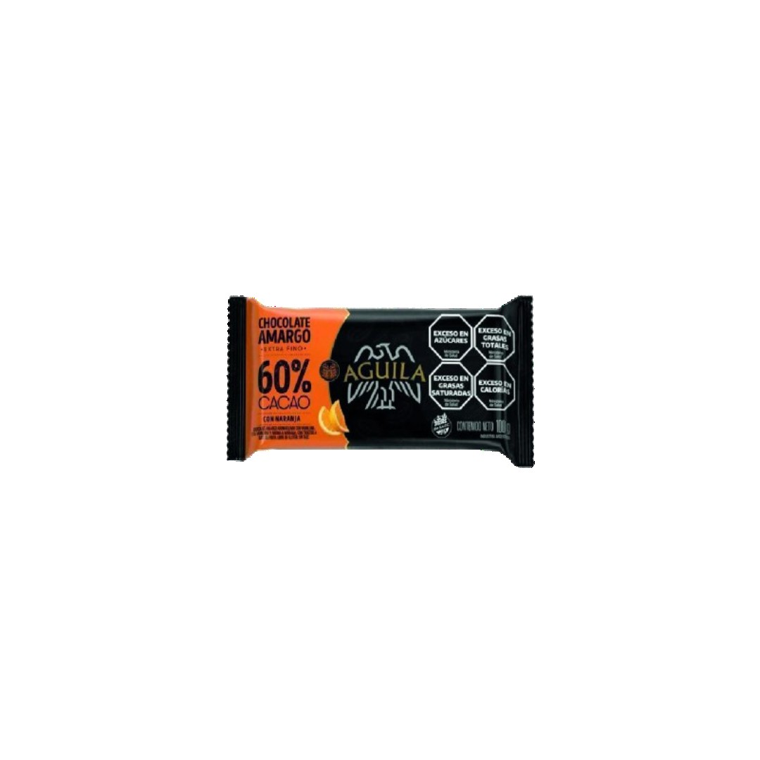 CHOCOLATE AMARGO 60% CACAO NARANJA X100G