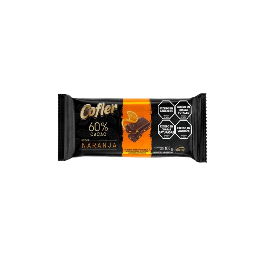 CHOCOLATE 60% CACAO NARANJA X100G