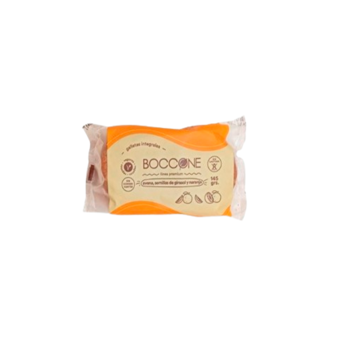 GALLETITAS INTEGRALES DE AVENA, GIRASOL Y NARANJA X 145GR