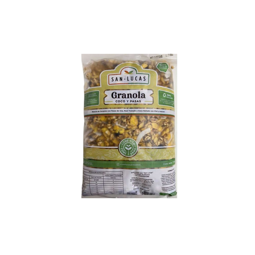 GRANOLA COCO Y PASAS X1KG