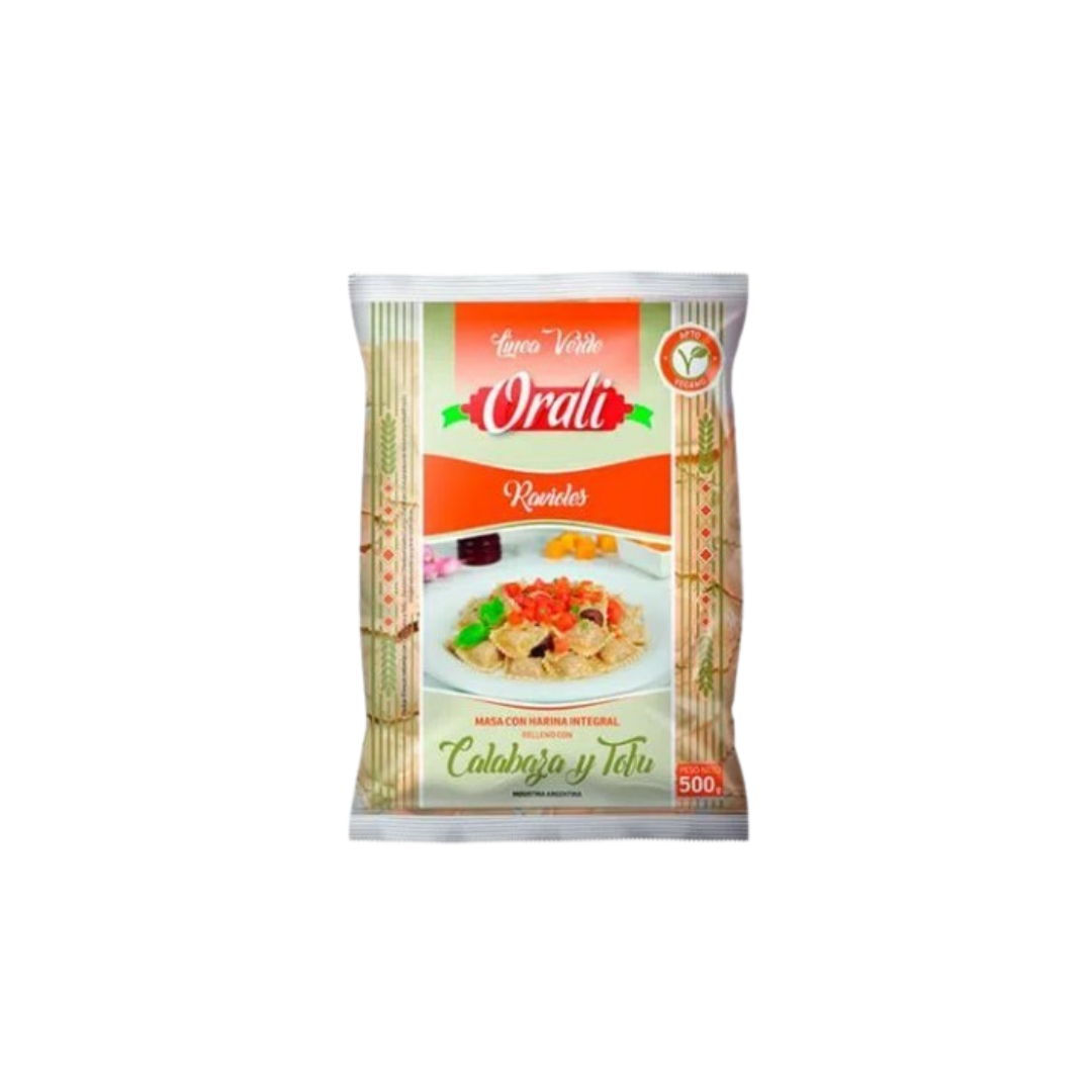 RAVIOLES INTEGRALES CALABAZA Y TOFU X500G
