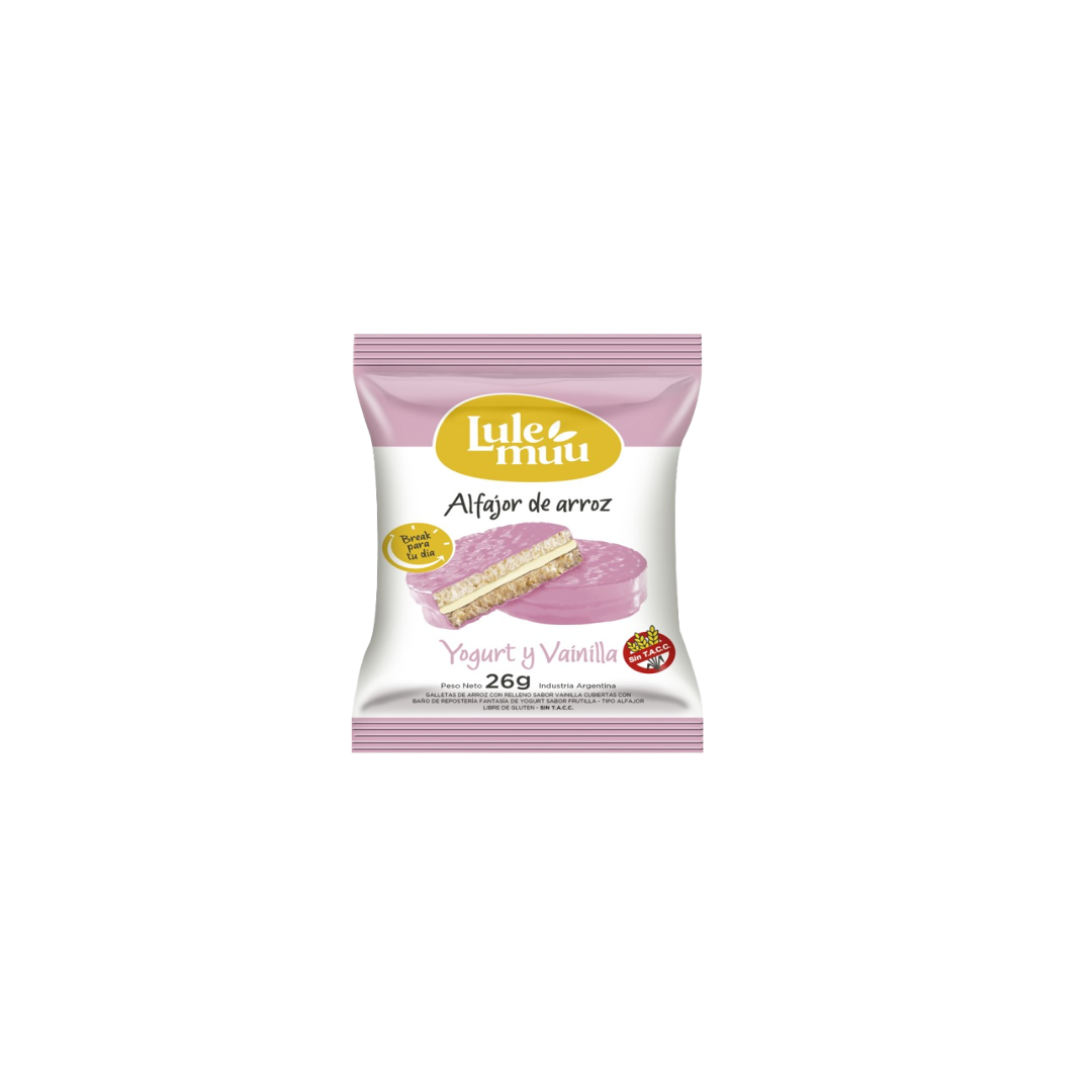 ALFAJOR ARROZ YOGURT Y VAINILLA X22G
